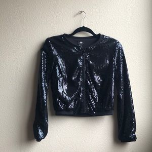 Sequin going out crop jacket